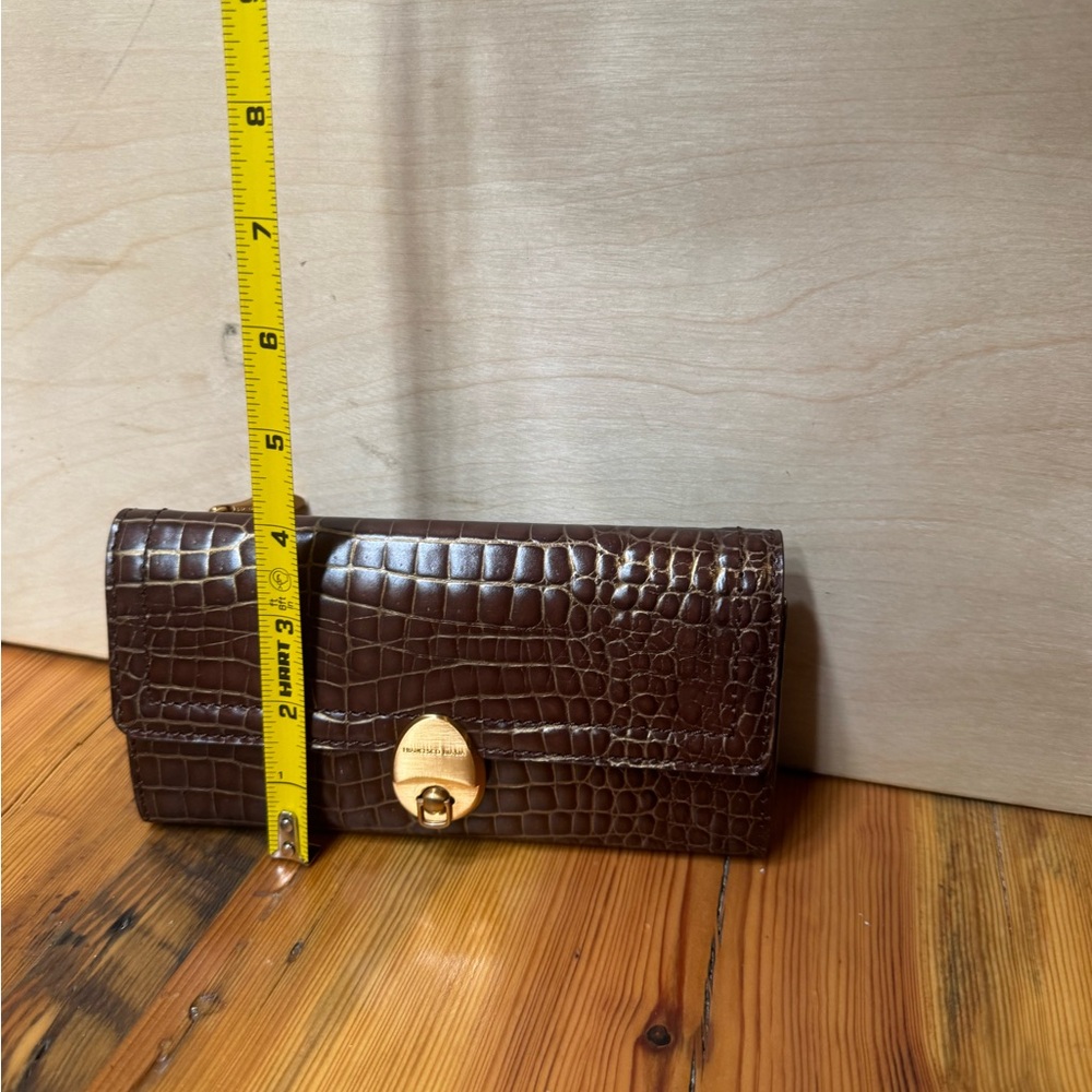 Vintage Francesco biasa Brown and gold Croc-Embossed Leather - Picture 14 of 15